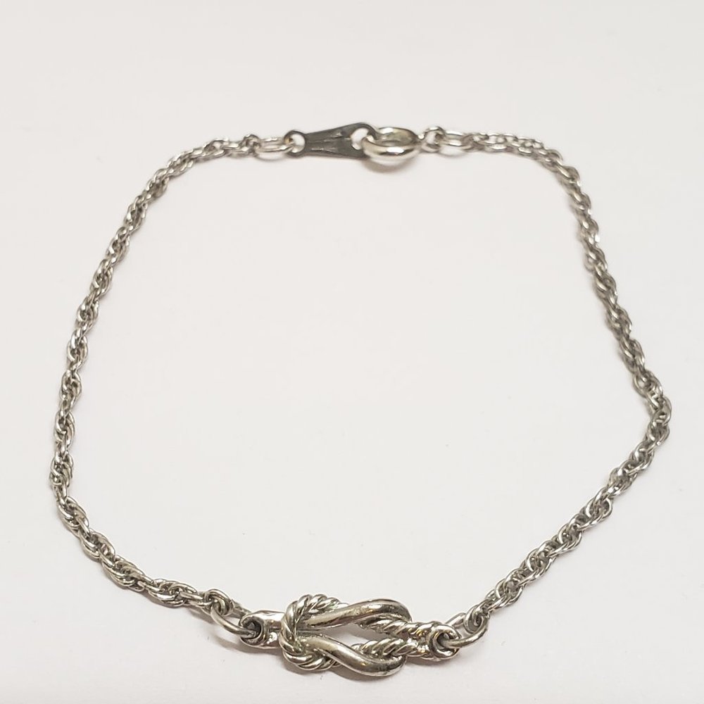 Dainty Silver tone Knot Chain Bracelet